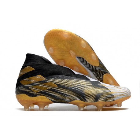 adidas Nemeziz 19+ FG Zapatillas - Blanco Dorado Metalizado Negro