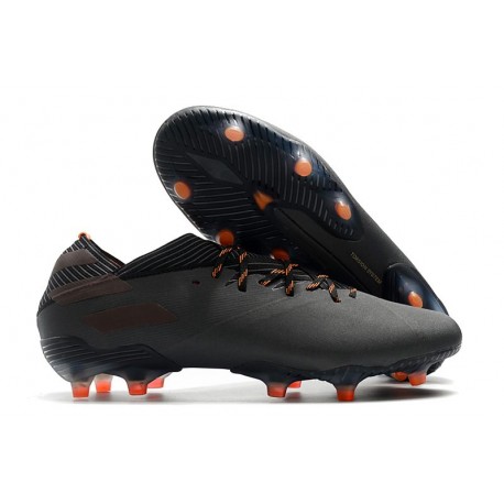 Nuevas Botas adidas Nemeziz Messi 19.1 FG Negro Naranja Señal