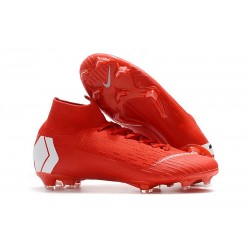 Nike Mercurial Superfly VI 360 Elite FG Tacos de Futbol Rosso Blanco