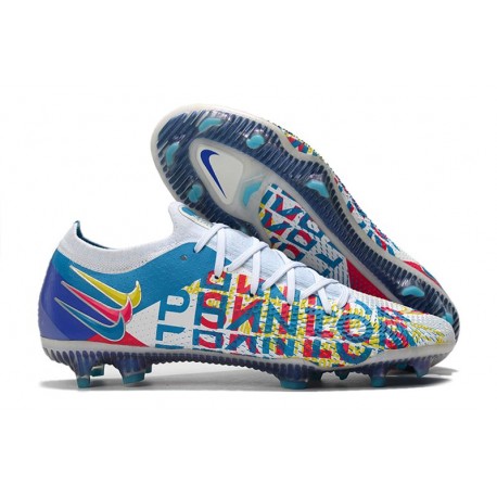 Nike 2021 Phantom GT Elite 3D FG - Blanco Azul Rosa Amarillo
