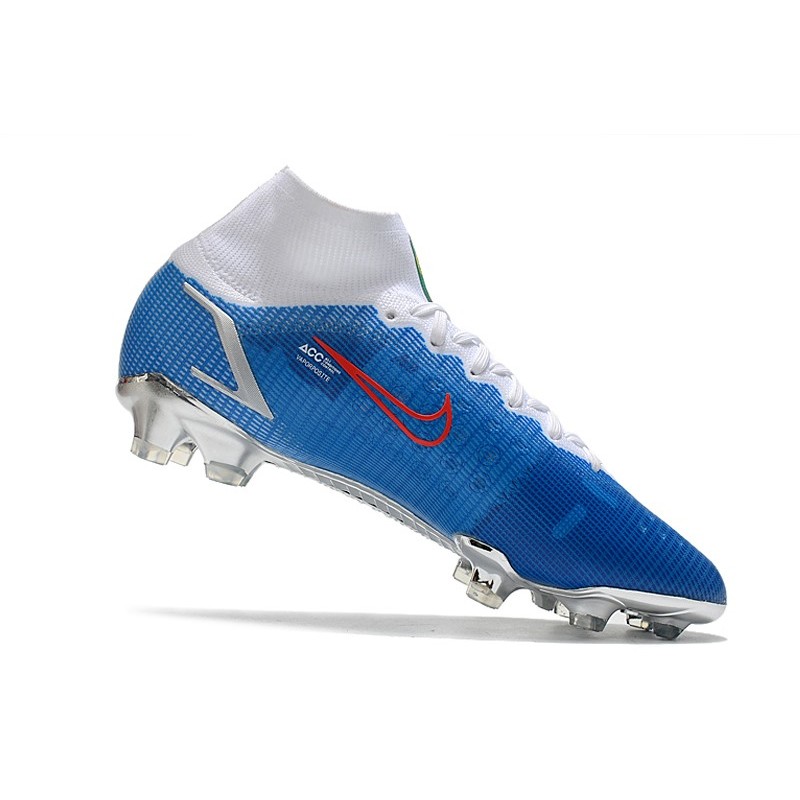 Botas de Fútbol Nike Mercurial Superfly 8 Elite FG Azul Blanco Rojo
