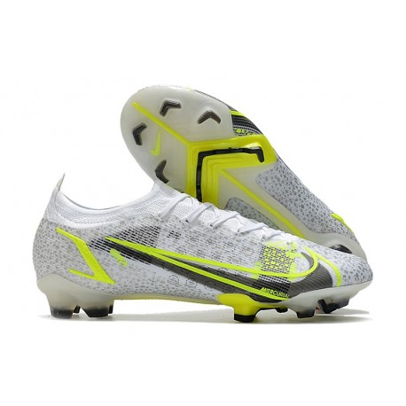 Zapato Nike Mercurial Vapor 14 Elite FG Blanco Negro Metálico Plateado