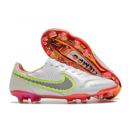 Botas de fútbol Nike Tiempo Legend 9 Elite FG Blanco Negro Carmesí Rosa