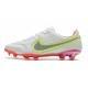 Botas de fútbol Nike Tiempo Legend 9 Elite FG Blanco Negro Carmesí Rosa