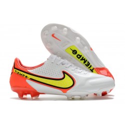 Botas de fútbol Nike Tiempo Legend 9 Elite FG Blanco Volt Carmesí