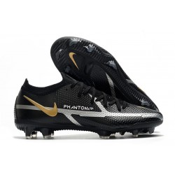 Botas de fútbol Nike Phantom GT2 Elite FG Negro Gris Metálico Dorado Metalizado