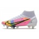 Nike Mercurial Superfly VIII Elite SG Bota Blanco Platino Rosa
