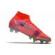 Nike Mercurial Superfly VIII Elite SG Bota Carmesi Plateado Metalizado