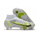 Nike Mercurial Superfly VIII Elite SG Blanco Negro Metálico Plateado