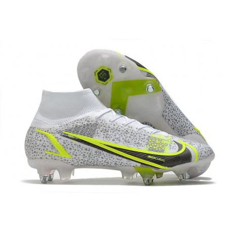 Nike Mercurial Superfly VIII Elite SG Blanco Negro Metálico Plateado