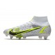 Nike Mercurial Superfly VIII Elite SG Blanco Negro Metálico Plateado