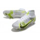 Nike Mercurial Superfly VIII Elite SG Blanco Negro Metálico Plateado