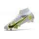 Nike Mercurial Superfly VIII Elite SG Blanco Negro Metálico Plateado