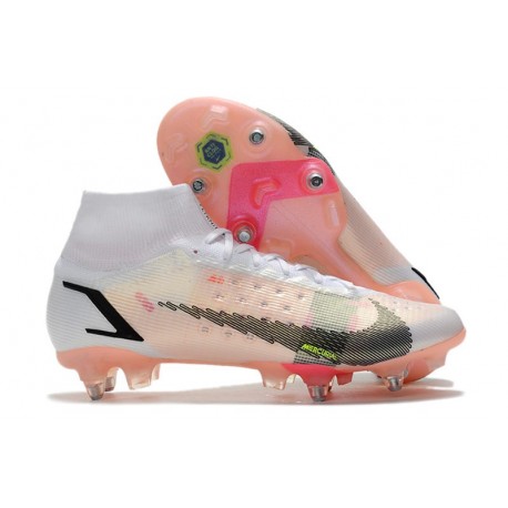 Nike Mercurial Superfly VIII Elite SG Bota Blanco Negro Carmesí