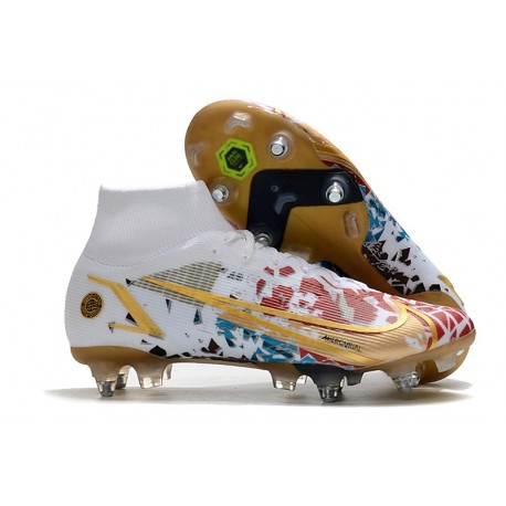 Nike Mercurial Superfly 8 Elite SG-Pro Blanco Rojo Oro