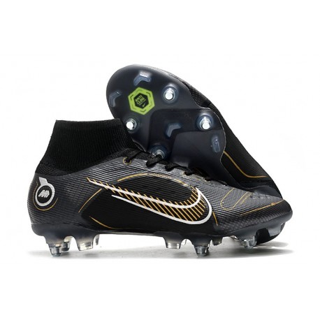 Nike Mercurial Superfly 8 Elite SG-Pro Negro Dorado Metalizado Plateado