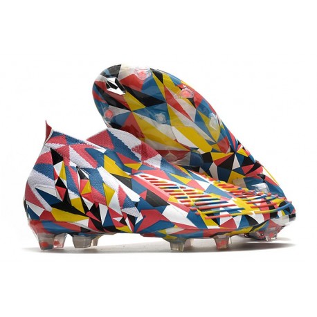 Zapatillas Adidas Predator Edge+ Fg Geometric Bright Azul Team Amarillo Rojo Solar