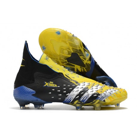 Bota de fútbol adidas Predator Freak + FG X-Men Wolverine - Amarillo Fluor Plateado Metálico Negro
