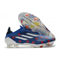 Bota adidas X Speedflow+ FG Azul Blanco Vivid Red