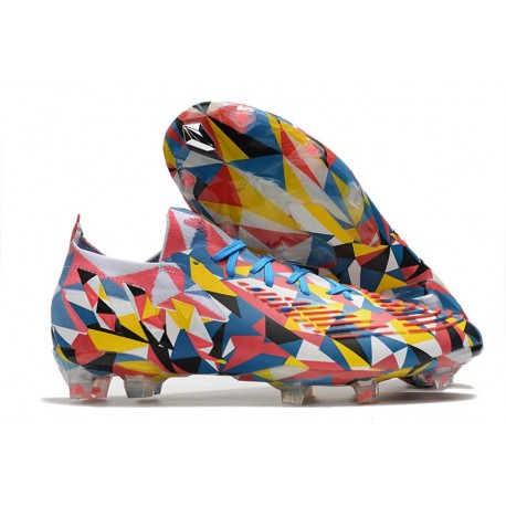 Bota Adidas Predator Edge.1 Low Fg Geometric Bright Azul Team Amarillo Rojo Solar