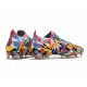 Bota Adidas Predator Edge.1 Low Fg Geometric Bright Azul Team Amarillo Rojo Solar