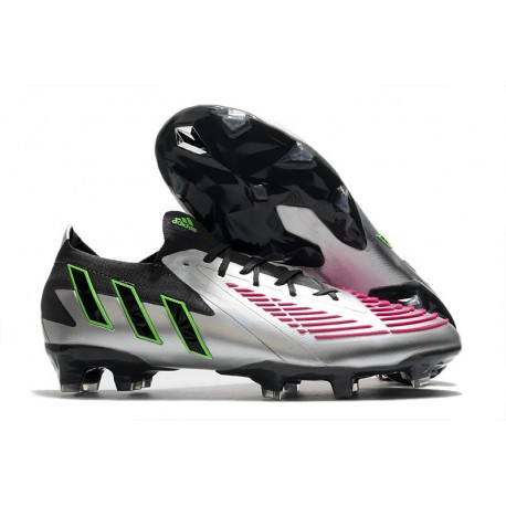 Bota Adidas Predator Edge.1 Low Fg Plata Negro Rosa