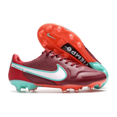 Botas de fútbol Nike Tiempo Legend 9 Elite FG Rojo Blanco Mystic Hibiscus
