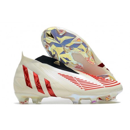 Zapatillas Adidas Predator Edge+ Fg Off Blanco Rojo Dorado Metálico