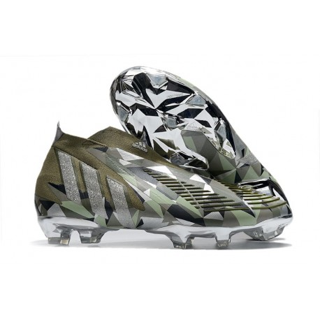 Adidas Predator Edge+ Fg Crystal Focus Oliva Plateado Metálico Lima