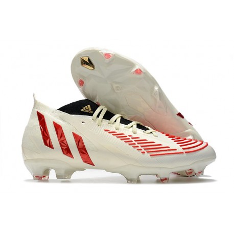 Botas de fútbol Adidas Predator Edge.1 FG Off Blanco Rojo Dorado Metálico